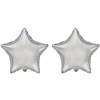 FLEXMETAL Balón fóliový – hviezda, strieborná, 45 cm, 2 ks 8595596327782