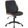 Design-Shop Kancelárska stolička Mitch - koženka, drevo, podnož čierna - Čierna