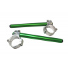 ACCOSSATO Aluminium-forged clip-ons ACCOSSATO with metal clamp composed of 2 half-rings 10 degrees inclination, green