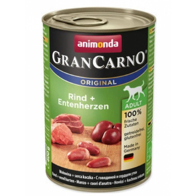 Animonda Gran Carno Adult hovězí kachní srdce 400 g Animonda Gran Carno hovězí kačacie srdce 400 g