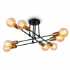 Ozdobná stropná lampa čierna zlatá kovová 8 SVETELNÝCH BODOV E27 do obývačky