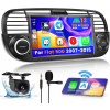Rádio GPS navigácia CarPlay Android Auto pre Fiat 500 2007 - 2015 / čierna