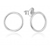 Beneto Minimalistické stříbrné náušnice kruhy AGUP1891