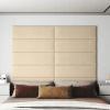 Vidaxl Nástenné panely 12 ks krémové 90 x 30 cm textilné 3,24 m²