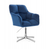 LuxuryForm DESIGN Kozmetické kreslo AMALFI VELUR na striebornom kríži - modré
