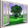 Obrázok na plátne okenné stromy salón 90x60 (Obrázok na plátno Zobraziť cez okno stromu 90x60)