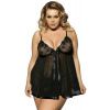 Plus size čierna košieľka Mysterious Love, XXXL