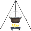 Perfect Cauldron kotlík na guláš liatina 7,2 l 5 kg, Perfect Cauldron nerezová pokrievka INOX, Perfect Cauldron klasická oceľová trojnožka 1,2 m na kotlík, Perfect Cauldron ohnisko 36 cm