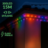 Vianočná led svetelná reťaz vonkajšia FLASH - na spájanie - 300led - 15m - multicolour