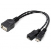 PremiumCord USB redukcia kábel USB A/female+Micro USB/female - Micro USB/male OTG kur-18