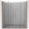 Mexen Velar Duo, posuvné dvere do otvoru 170x200 cm, 8mm číre sklo, medená matná, 871-170-000-02-65