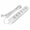 Orno Páska prepäťovej ochrany, 4 zásuvky 2P+Z (Schuko), kábel 3x1,0mm², 3m, s podsvieteným dvojpólovým vypínačom. 16A/230 VAC, prepäťová ochrana typu 3, 2x USB 2.1A nabíjačka, biela