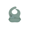 KikkaBoo Podbradník s vreckom Platinum Silicone Flora Sage