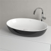 VILLEROY & BOCH Artis oválne umývadlo na dosku bez otvoru, bez prepadu, 610 x 410 mm, Coal Black, 419861BCT8