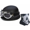 NEMECKÁ RETRO PRILBA NA MOTOCYKLE + OKULIARE + ŠATKA (NEMECKÁ RETRO PRILBA NA MOTOCYKLE + OKULIARE + ŠATKA)