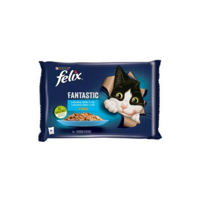 Nestle Nestlé FELIX Fantastic cat Multipack výber z rýb želé kapsička 4x85 g