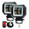 HALOGÉNOVÉ DENNÉ LED STRETÁVANIE 6D KRUHY 2 KS + VYPÍNAČ