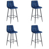 Stolička ARCETO - námornícka modrá zamat / čierne nohy x 4