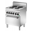 Bartscher Elektrický sporák 650 4-platničkový s rúrou, W700, elO