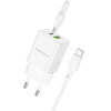 Rýchlonabíjačka Borofone BN14 s káblom USB-C Dual 30W biely