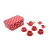 Bigjigs Toys Červená bodkovaná čajová súprava