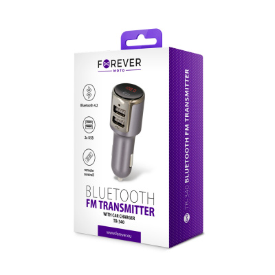 Transmitor FM Bluetooth Forever TR-340 strieborný