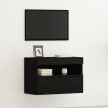 vidaXL Nástenný kabinet na TV s LED svetlami čierny dub 60x30x40 cm 862210