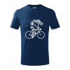 Gravel Bike - kostra - Tričko detské bavlnené - 122 cm/6 rokov ( Polnočná modrá )