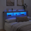 VidaXL Čelo postele s LED, sivý dub sonoma, 180x18,5x103,5 cm