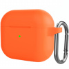 AppleKing silikónový ochranný obal s karabínou pre AirPods 3 - oranžový - možnosť vrátiť tovar ZADARMO do 30tich dní