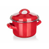 Hrniec smalt ¤12x8cm 0,78L s pokrievkou MILTON RED