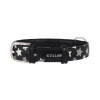 COLLAR Kožený obojok s hviezdami Glamour, 30-39cm/20mm, čierna