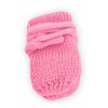 BABY NELLYS Zimné pletené dojčenské rukavičky - ružové/malinové 56-68 (0-6 m)