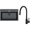 Set Alveus (dřez Atrox 40 Black Edition Black 91 + baterie Mintas Černá matná) SETA23229