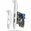 AXAGON PCEU-232RS, PCIe řadič, 2+2x USB 5Gbps port, SATA napájení, Renesas PD720201, SP & LP