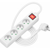AlzaPower predlžovací prívod 230 V 4 zásuvky vypínač 1,5 m biely APW-LV-A15D1W
