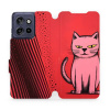 Flipové pouzdro Mobiwear - Motorola Edge 50 Neo - VP54S Kocourek (Knížkové flip pouzdro, obal, kryt na mobil Motorola Edge 50 Neo - VP54S Kocourek, materiál Umělá kůže + TPU - ochrana 360°, stojánek,