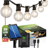 Solárna záhrada Girland 20x LED okrasné gule 10,55 m 2700K, teplá biela + diaľkové ovládanie CALLIS2 LUMILED