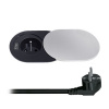 Vstavaná okrúhla 1-zásuvka do pracovnej dosky 1x230 + 1xUSB-A 1,9m s posuvným krytom strieborná PP124USBC SOLIGHT