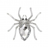 Brož Pavouk 312934 Silver - Bílá / bižuterní kov, krystaly