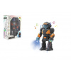 Teddies Robot chodiaci plast 22cm na batérie so svetlom so zvukom v krabici 18x24,5x9cm