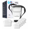 Sklenený filtračný džbán Dafi CRYSTAL LED čierny 6 náhradných filtrov Unimax