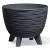 Prosperplast kvetináč 29 cm x 29 x 24 cm priemer 29 cm plastový antracit (Okrúhly kvetináč s nohami Prosperplast Furu DFUR300-S433 antracit priemer. 29 cm)