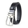 Luxusný kožený opasok DUAL, šírka 3.3cm, Slovenská výroba - Čierna