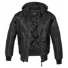 Brandit MA1 Hooded bomber bunda, čierna - XXL