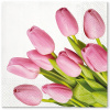 Papierové servítky ružové s tulipány jarné, 20 ks