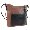 Dámska crossbody kabelka s čelnou kroko kapsičkou F-014 starorůžová
