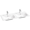 RAVAK CHROME SLIM 120 x 49cm umývadlo dvojité, s otvormi, s prepadmi, liaty mramor, XJG01112001