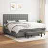 vidaXL Boxspring posteľ s matracom tmavosivá 200x200 cm látka - Sivá - 19333-160916