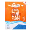 JUNIOR-ST Dekoračná pena A4 EVA Glitter modrá samolepiaca 2,0 mm, sada 10 ks
